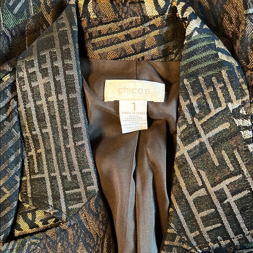 Chico's Black and Gold Women's Jacket